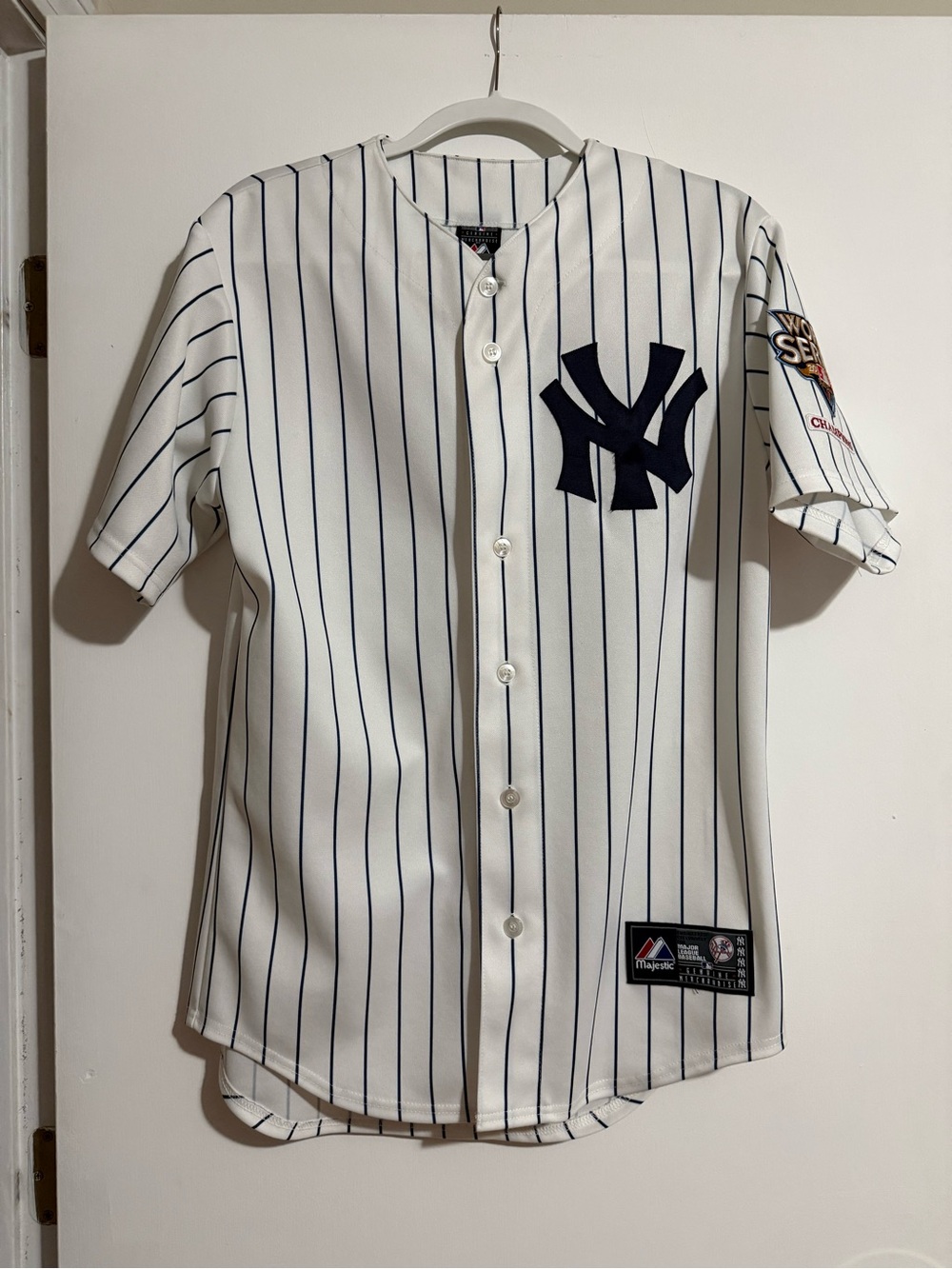 New York Yankees Mark Teixeira #25 Majestic Jersey with World Series Patch